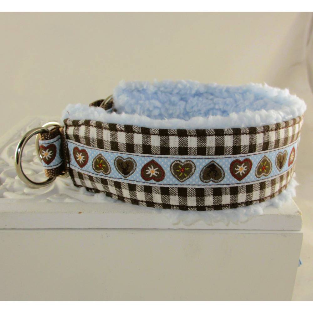 Windhundhalband "Alpenherz" Hundehalsband Halsband Windhund Galgo Podenco  Zugstopp