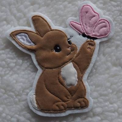 Hase Häschen  Applikation niedlicher Hase Aufnäher