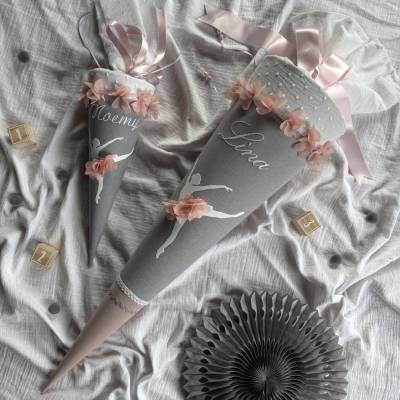 Schultüte Ballerina für Mädchen mit 3D Elementen, Pastell, 70 cm