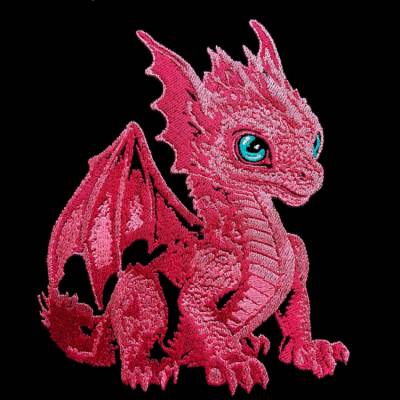 Drache sitzend Color Lichteffekt 18x18cm bzw. 20x20cm, je nach Maschinenformat