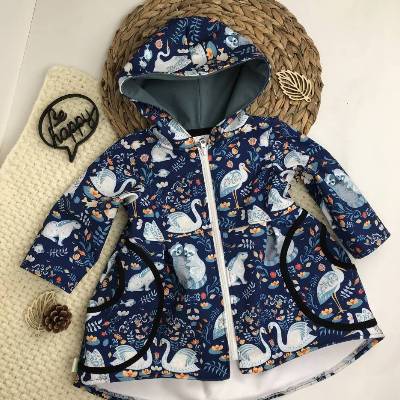 Softshelljacke, Jacke mit Kellerfalten, Jacke für Mädchen, Größe 92
