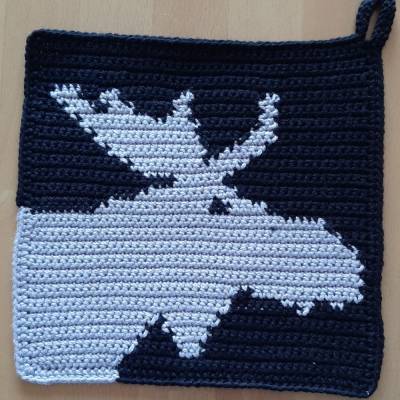 DIY Häkelanleitung Topflappen Elch – Skandinavisches Design für Deine Küche