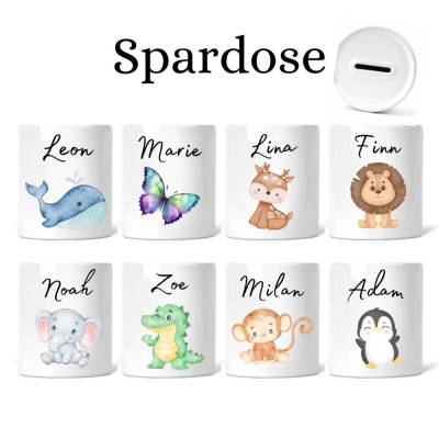 Personalisierte Spardose für Kinder / mit Name Keramikspardose