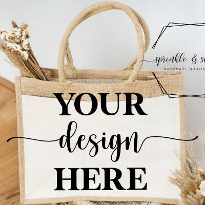 Jutetasche Mockup für Designer, Jute Bag Mockup Tote Mockup Shopping Bag Mockups Shopping Tote Mock Up Tasche