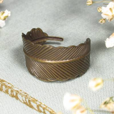 Ring VOGELFEDER im Vintage Stil Federring (1033)
