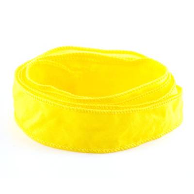 Handgefertigtes Habotai-Seidenband Zitronengelb 1m 100% Seide Schmuckband Wickelarmband