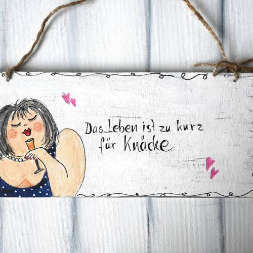 Shabby Schild lustig – Witziges Holzschild mit Spruch, handgemacht, 22x10x0,6cm