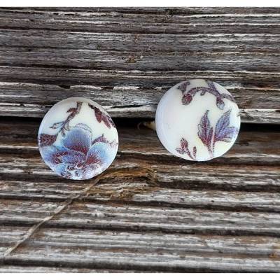 Handmodellierte Fimo Ohrstecker – Weiß-Blau, Leichter Ohrschmuck aus Polymer Clay