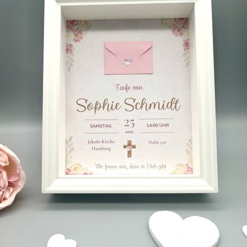 Taufgeschenk | Einzigartiges personalisiertes Geschenk Wanddeko | Custom Wandbild Taufe