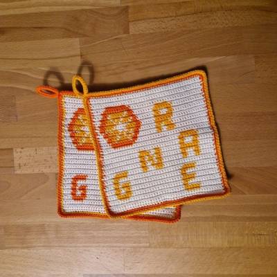 Häkelanleitung Topflappen "Orange"