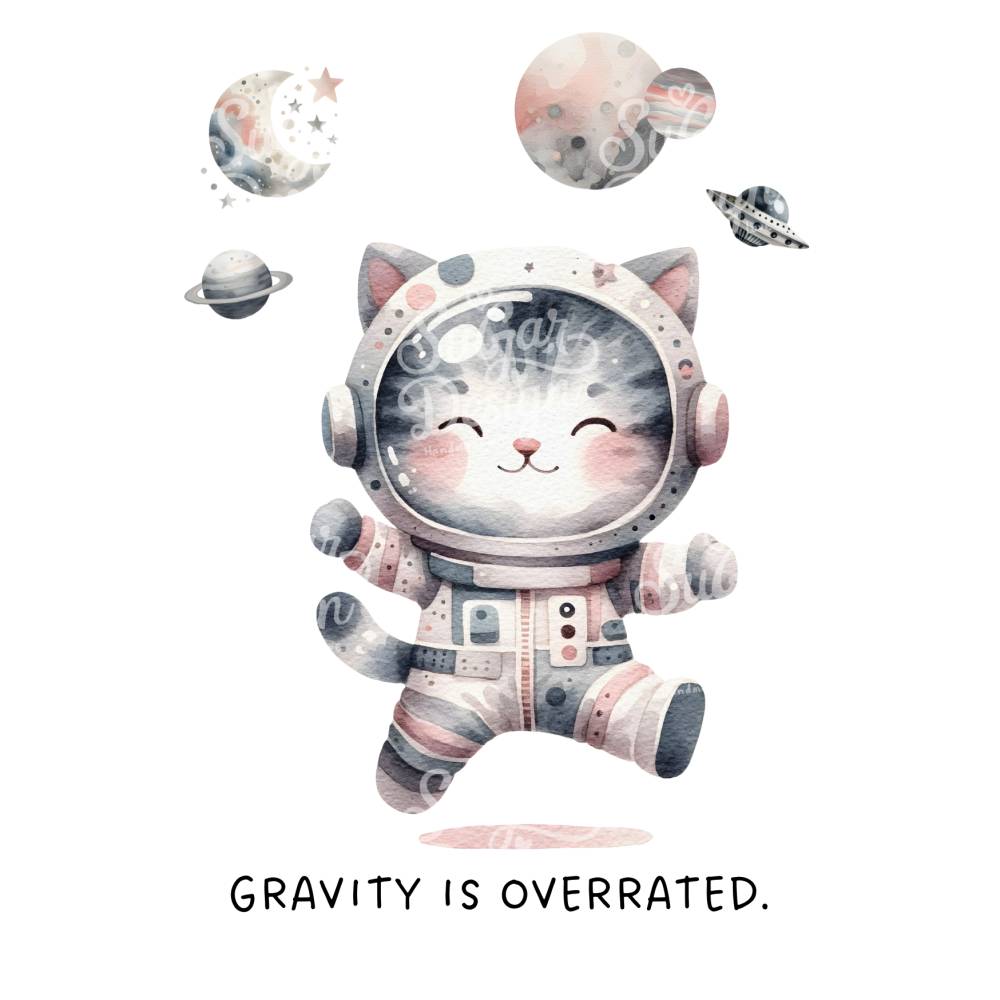 Kinderzimmerdeko oder Grußkarten - zuckersüße Astronauten im Weltraum Bild 4