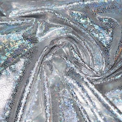 Tanzstoff, Folienjersey silber, Meterware 92% Polyester, 8% Elasthan