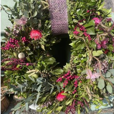 Türkranz Tischkranz frisch Naturkranz Buchskranz Handarbeit