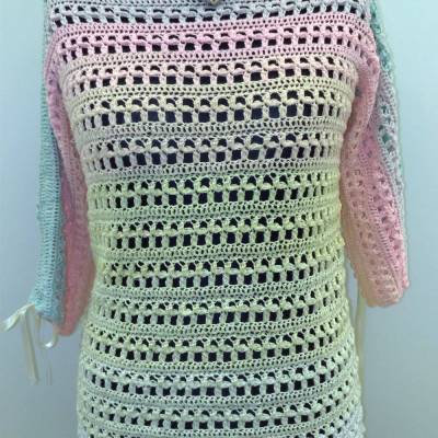 Häkelanleitung Pulli Sommerpulli "Blümchen" Pullover häkeln Anleitung zum Häkeln