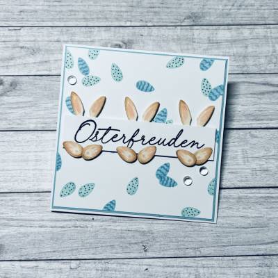 Grußkarte „Osterfreuden“ Ostern Osterkarte Karten versteckte Hasen Häschen Handmade Stampin‘ Up!