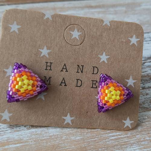 Kleine Dreiecke Ohrstecker Sommerstreifen