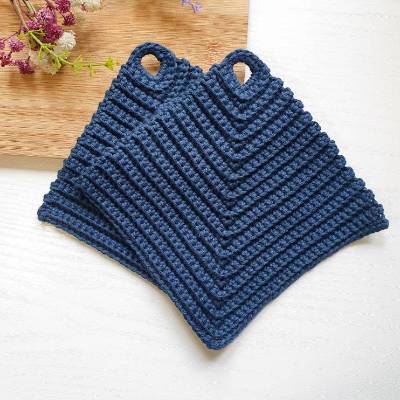 Gehäkelte Topflappen verschiedene Farben 1 Paar | Baumwoll-Topflappen gehäkelt | nützliche Küchenutensilien 