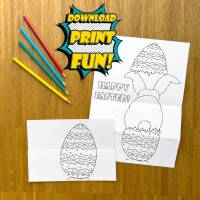 DIY Printable: lustige Oster Karte Hasen Popo Faltkarte Grußkarte zum Selbstausdrucken anmalen, Frohe Ostern, Osterhase