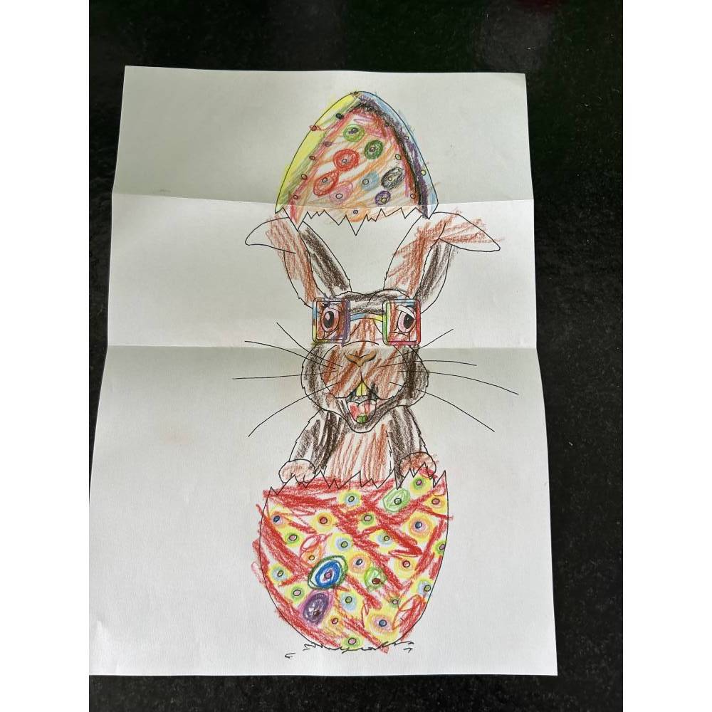 DIY Printable: lustige Oster Karte Hasen Popo Faltkarte Grußkarte zum Selbstausdrucken anmalen, Frohe Ostern, Osterhase Bild 10