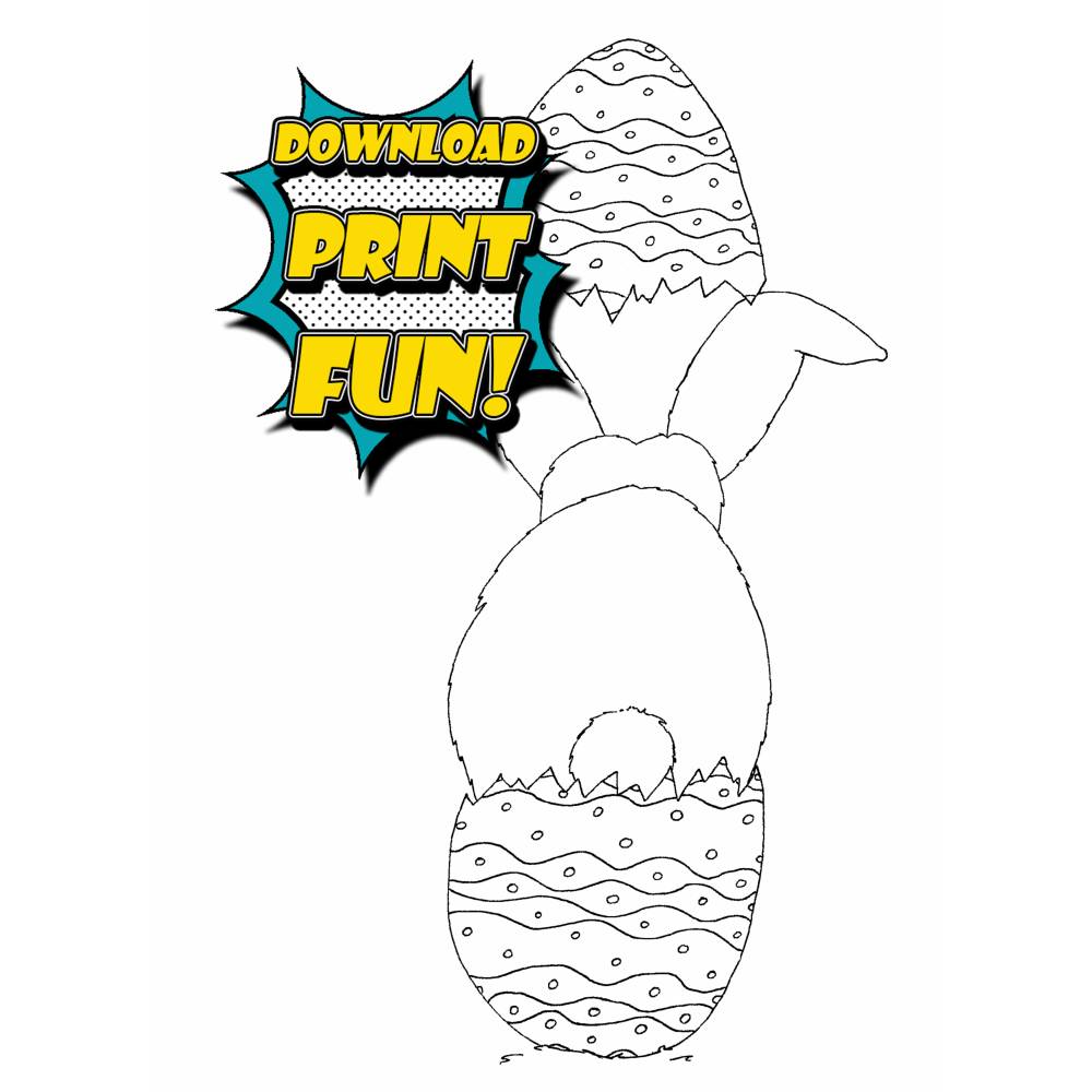 DIY Printable: lustige Oster Karte Hasen Popo Faltkarte Grußkarte zum Selbstausdrucken anmalen, Frohe Ostern, Osterhase Bild 5