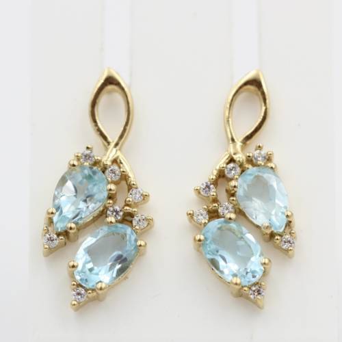 2,0 Carat Blautopas Ohrstecker 925 Silber vergoldeter Ohrstecker sky blue Topas