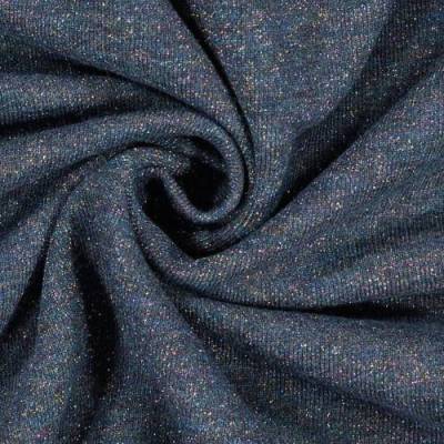 Hilco Sweatstoff in dunkelblau mit Regenbogenglitzer, 50cm
