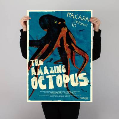 Poster THE AMAZING OCTOPUS | Oktopus Illustration | DIN A1 Film-Plakat