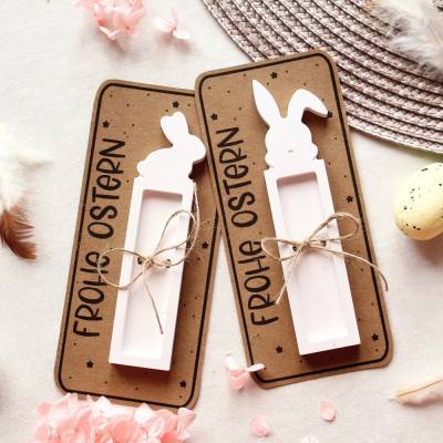 Geschenkverpackung Ostern Hase – Handgemachte Osterverpackung für Geldgeschenke & Schokoriegel