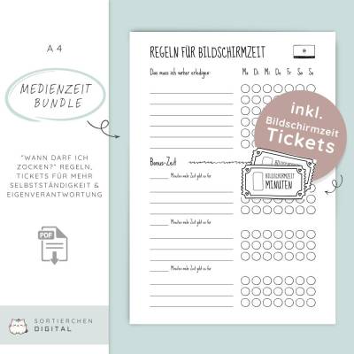 Bildschirmzeit-Bundle: Regeln, Aufgabenlisten & Tickets - Entspannter Umgang mit Bildschirmzeit in der Familie