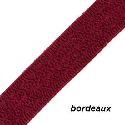 1 m elastisches Jacquardband / Gummiband / Stretchband/ dehnbare Borte für Trachtengürtel, bordeaux