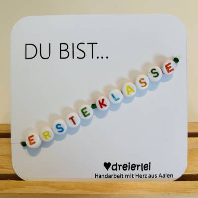 VERSANDFERTIG  Erste Klasse Armband bunt – Perfekte Schultüten-Überraschung