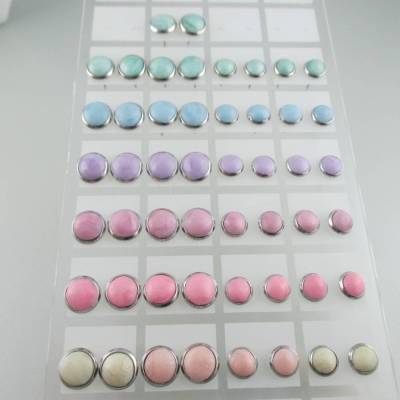 Ohrstecker Edelstahl Ohrringe faux Stein pastell pearl 8 mm bis 18 mm mm ART 99