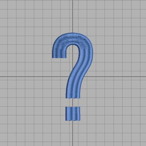 Fragezeichen 5-10 cm Höhe, Stickdatei, Sofortdownload