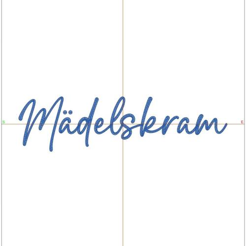 Schriftzug Mädelskram 13 und 18cm, Stickdatei, Sofortdownload, Embroidery Design