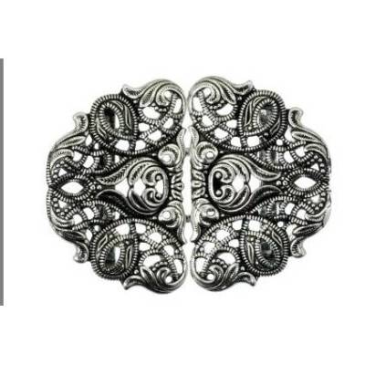 Dirndlschließe, Gürtelschließe, Trachtenschließe, antik-silber