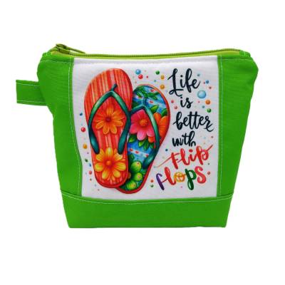 Kosmetiktasche, Krimskramstasche Flipflops, 100% Polyester