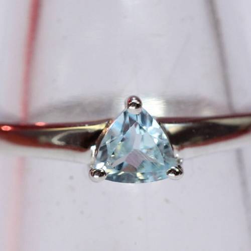 Edler 1,15 Carat Blautopas Ring 925 Silber Fingerring sky blue Grasse 8 / 18/ 57