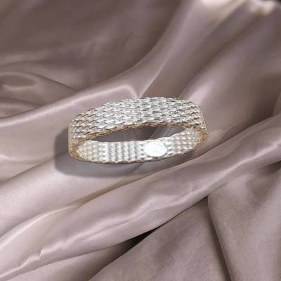 Bandring aus 925 Silber im Milanaise Flechtdesign – Flexibel & Bequem