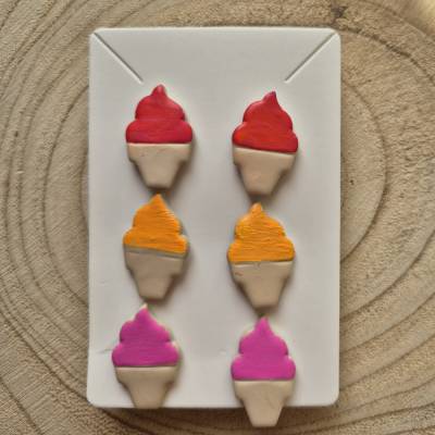 Ohrstecker aus Polymer Clay Ice Cream