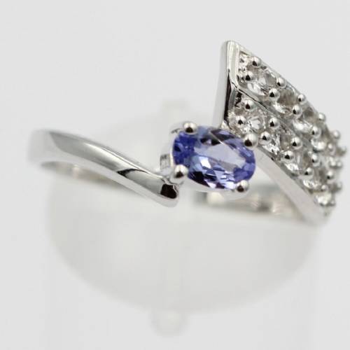 1,3 Carat Tansanit aus Afrika Weißtopas Ring 925 Silber Gröpße 9  60  19,1