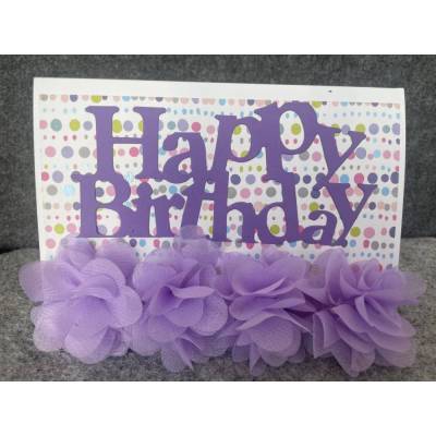 Schöne Grußkarte, Happy Birthday, Blumen, Handarbeit mit Umschlag 