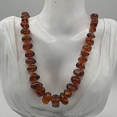 Baltische ART DECO Bernstein Collier Kette um 1925 Länge 70 cm