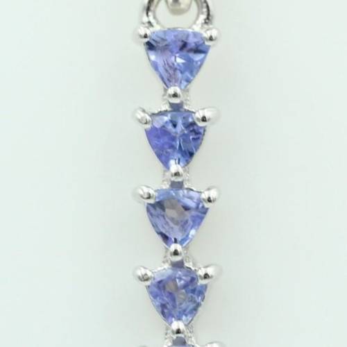 Edler 1,0 Carat Tansanit Anhänger 925 Sterling Silber Collier Kette Afrika Top