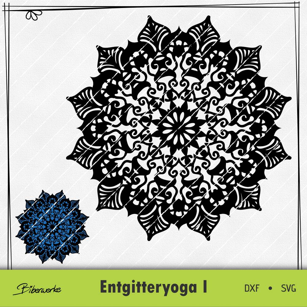 Entgitteryoga I SVG DXF für Plotter - auch zum Drucken oder sublimieren - Plotterdatei Biberwerke Bild 1