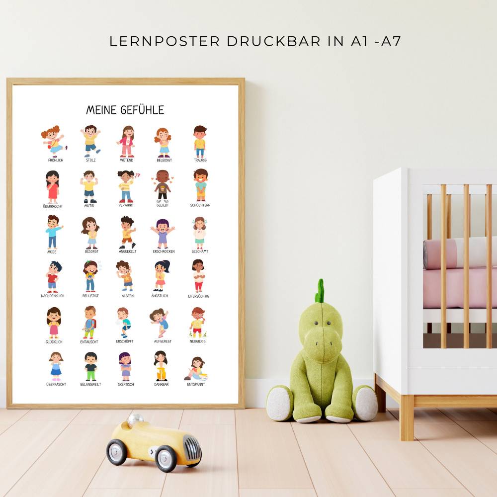 Gefühle Set für Kinder, PDF zum Ausdrucken, Emotionen lernen für Kita und Zuhause, digitale Download Bild 5