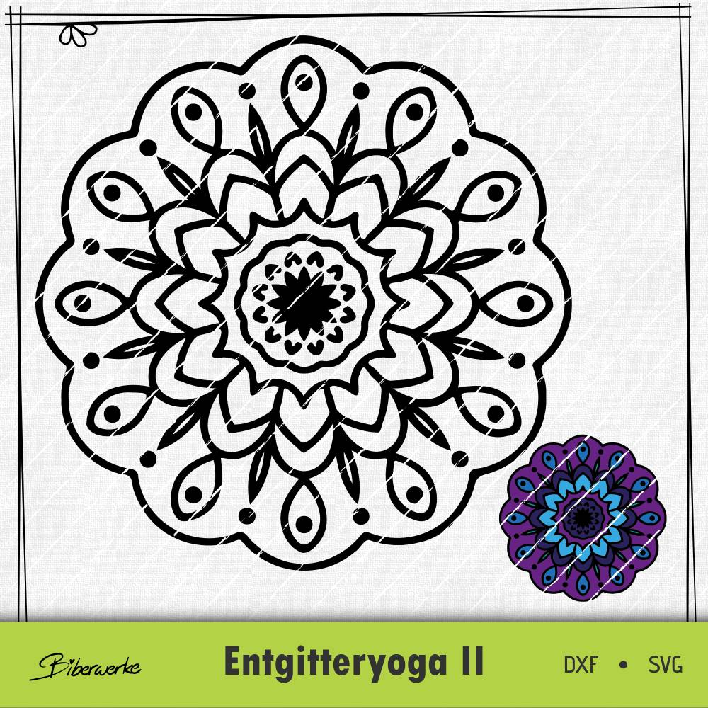 Entgitteryoga II SVG DXF für Plotter - auch zum Drucken oder sublimieren - Plotterdatei Biberwerke Bild 1