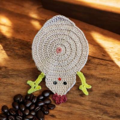 Lustiger Untersetzer Hühnchen ,gehäkelte Handarbeit 