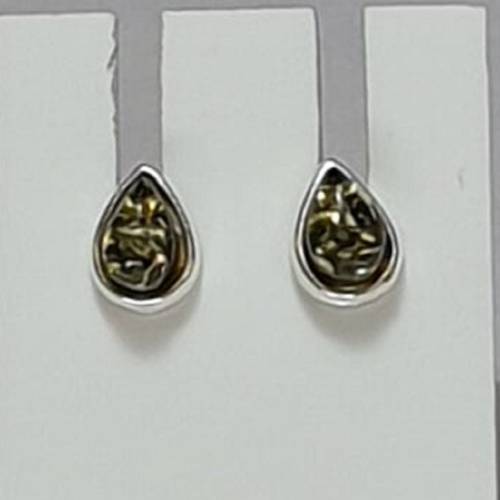 Edler Bernstein Ohrstecker Unisex 925 Silber Ohrschmuck Bernsten aus Litauen