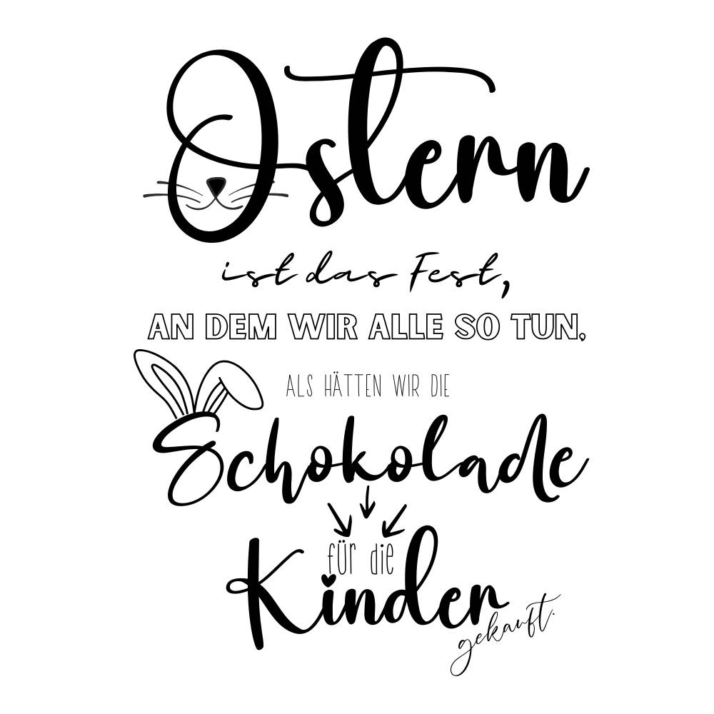 Lustige Osterkarte als Download – Schokolade nur für die Kinder? Bild 2