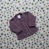 Trachtenjacke Größe 74/80 Strickjacke Mädchen Pullover lila handgestrickt Taufkleidung Hochzeit Dirndl